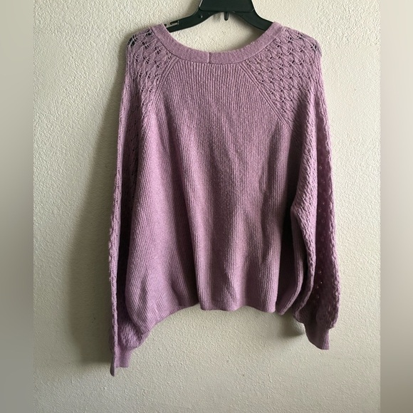 Lane Bryant Classic Long-Sleeve Button-Front Pointelle-Sleeve Cardigan 26/28 - Picture 7 of 13